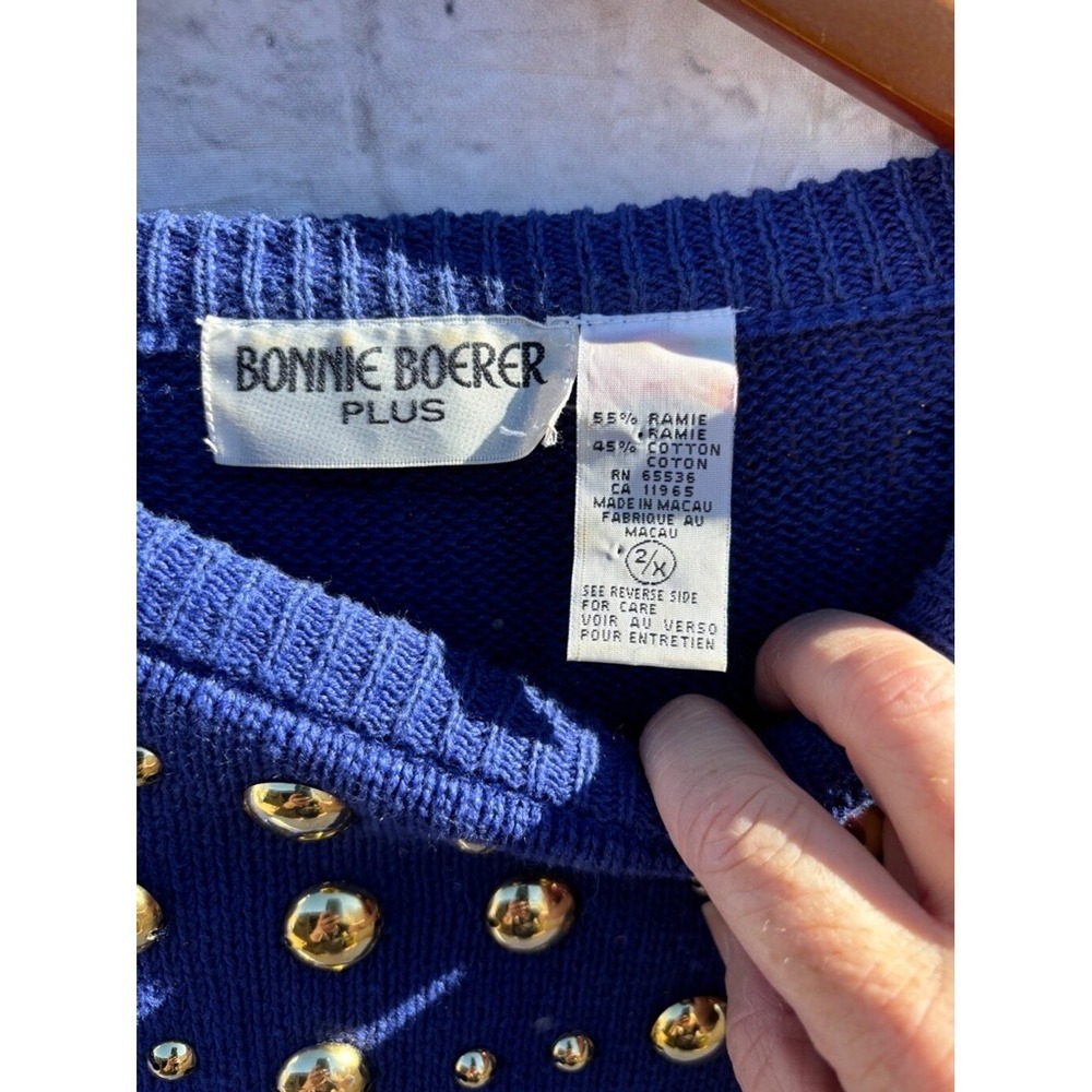 Women's Vintage 80s/90s Bonnie Boerer Sweater Plus-Ugly Christmas‎ Fancy Sweater - Picture 3 of 5